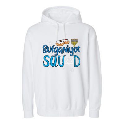 Hanukkah Sufganiyot Squad Chanukah Match Jew Garment-Dyed Fleece Hoodie