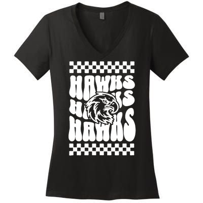 Hawk School Spirit ItS A Great Day Women's V-Neck T-Shirt