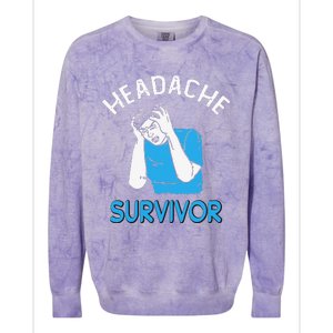 Headache Survivor Saying Colorblast Crewneck Sweatshirt