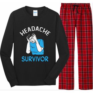 Headache Survivor Saying Long Sleeve Pajama Set