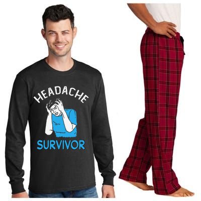 Headache Survivor Saying Long Sleeve Pajama Set