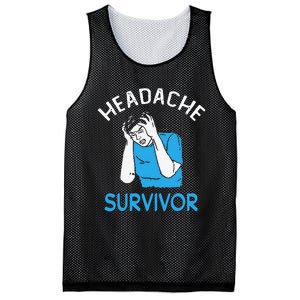 Headache Survivor Saying Mesh Reversible Basketball Jersey Tank