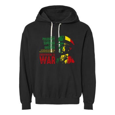 Haile Selassie Speech War Judah Lion Jah Bless Rasta Garment-Dyed Fleece Hoodie