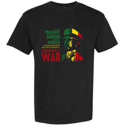 Haile Selassie Speech War Judah Lion Jah Bless Rasta Garment-Dyed Heavyweight T-Shirt