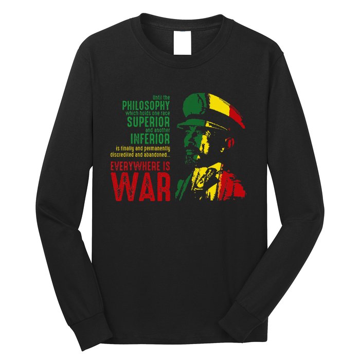 Haile Selassie Speech War Judah Lion Jah Bless Rasta Long Sleeve Shirt