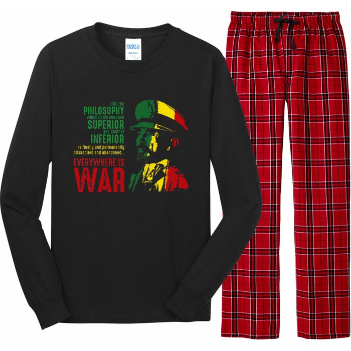 Haile Selassie Speech War Judah Lion Jah Bless Rasta Long Sleeve Pajama Set