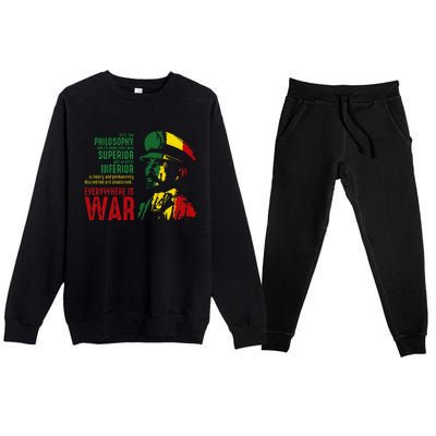 Haile Selassie Speech War Judah Lion Jah Bless Rasta Premium Crewneck Sweatsuit Set