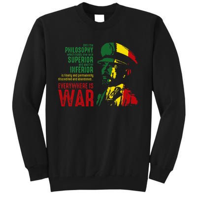 Haile Selassie Speech War Judah Lion Jah Bless Rasta Tall Sweatshirt