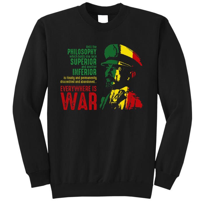 Haile Selassie Speech War Judah Lion Jah Bless Rasta Tall Sweatshirt