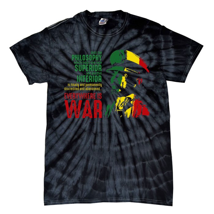 Haile Selassie Speech War Judah Lion Jah Bless Rasta Tie-Dye T-Shirt