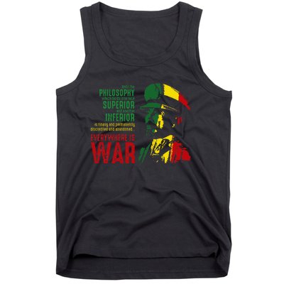 Haile Selassie Speech War Judah Lion Jah Bless Rasta Tank Top