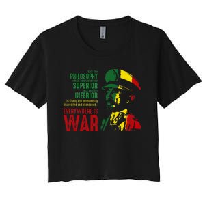 Haile Selassie Speech War Judah Lion Jah Bless Rasta Women's Crop Top Tee