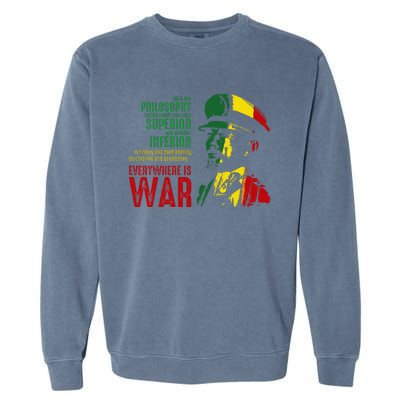 Haile Selassie Speech War Judah Lion Jah Bless Rasta Garment-Dyed Sweatshirt