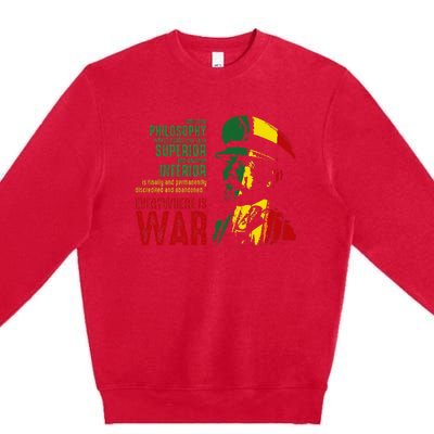 Haile Selassie Speech War Judah Lion Jah Bless Rasta Premium Crewneck Sweatshirt