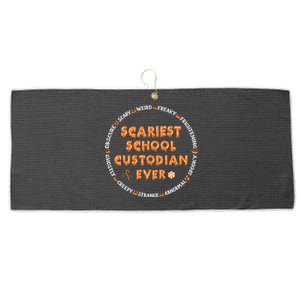 Halloween Scariest School Custodian Cool Gift Large Microfiber Waffle Golf Towel