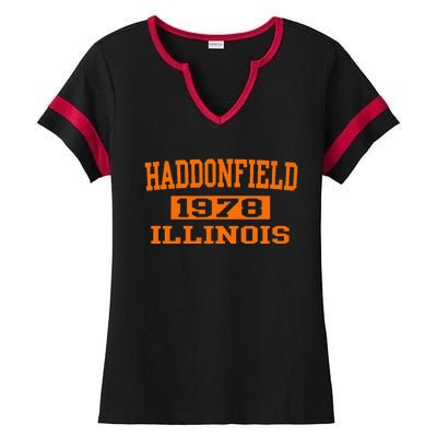 Halloween Spooky Scary Haddonfield Illinois Halloween 1978 Ladies Halftime Notch Neck Tee