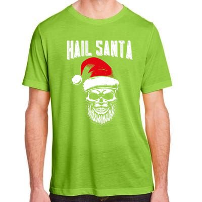 Hail Santa Skull Santa Hat Retro Heavy Metal Christmas Gift Adult ChromaSoft Performance T-Shirt