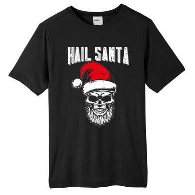 Hail Santa Skull Santa Hat Retro Heavy Metal Christmas Gift Tall Fusion ChromaSoft Performance T-Shirt