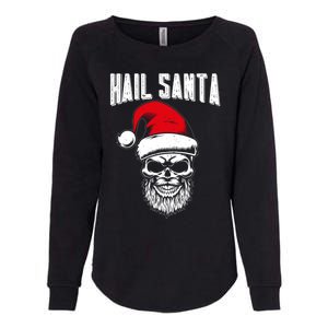 Hail Santa Skull Santa Hat Retro Heavy Metal Christmas Gift Womens California Wash Sweatshirt