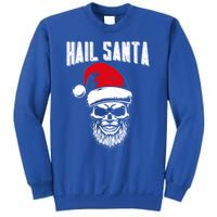 Hail Santa Skull Santa Hat Retro Heavy Metal Christmas Gift Sweatshirt