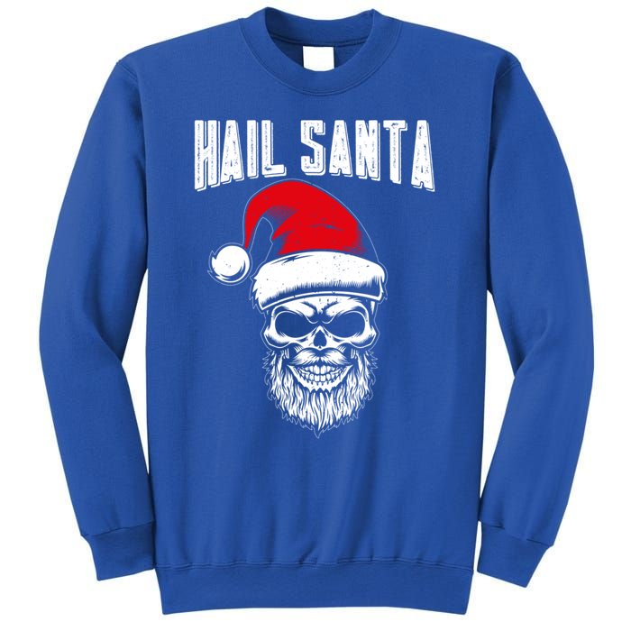 Hail Santa Skull Santa Hat Retro Heavy Metal Christmas Gift Sweatshirt