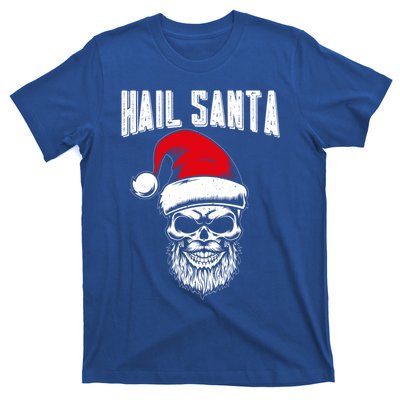 Hail Santa Skull Santa Hat Retro Heavy Metal Christmas Gift T-Shirt