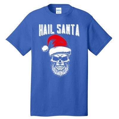 Hail Santa Skull Santa Hat Retro Heavy Metal Christmas Gift Tall T-Shirt