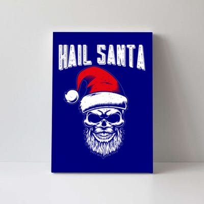 Hail Santa Skull Santa Hat Retro Heavy Metal Christmas Gift Canvas