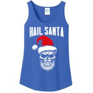 Hail Santa Skull Santa Hat Retro Heavy Metal Christmas Gift Ladies Essential Tank