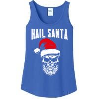 Hail Santa Skull Santa Hat Retro Heavy Metal Christmas Gift Ladies Essential Tank