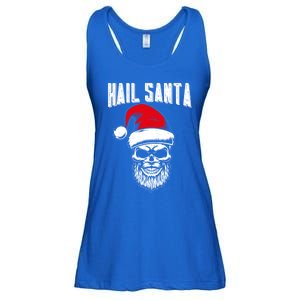 Hail Santa Skull Santa Hat Retro Heavy Metal Christmas Gift Ladies Essential Flowy Tank