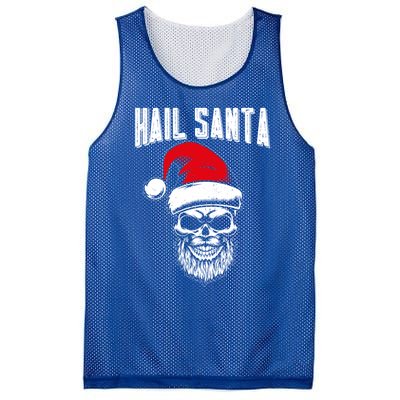 Hail Santa Skull Santa Hat Retro Heavy Metal Christmas Gift Mesh Reversible Basketball Jersey Tank