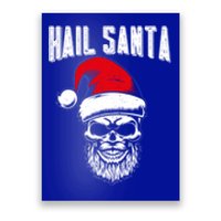 Hail Santa Skull Santa Hat Retro Heavy Metal Christmas Gift Poster