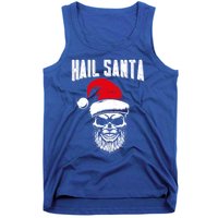 Hail Santa Skull Santa Hat Retro Heavy Metal Christmas Gift Tank Top