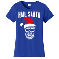 Hail Santa Skull Santa Hat Retro Heavy Metal Christmas Gift Women's T-Shirt