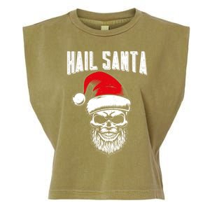 Hail Santa Skull Santa Hat Retro Heavy Metal Christmas Gift Garment-Dyed Women's Muscle Tee