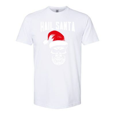 Hail Santa Skull Santa Hat Retro Heavy Metal Christmas Gift Softstyle CVC T-Shirt