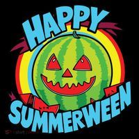 Happy Summerween Summer Watermelon Jackolantern Halloween Drawstring Bag