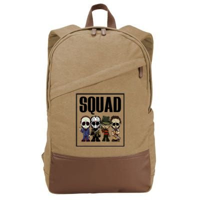 Halloween Shirt Squad Horror Character Cotton Canvas Backpack