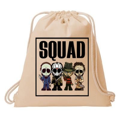 Halloween Shirt Squad Horror Character Drawstring Bag