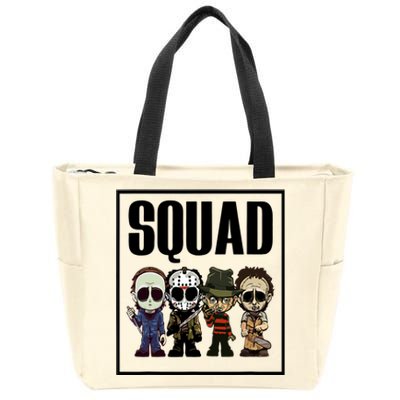 Halloween Shirt Squad Horror Character Zip Tote Bag