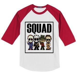 Halloween Shirt Squad Horror Character Kids Colorblock Raglan Jersey