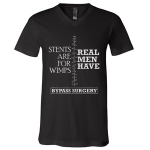 Heart Surgery Survivor After Surgery Recovery Men Bypass V-Neck T-Shirt