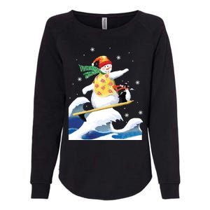 Happy Surfer Snowman Surfing Funny Christmas Xmas Long Sleeve Womens California Wash Sweatshirt