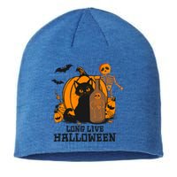 Halloween Spirit Skeleton Lovers Spooky Vibes Design Cool Gift Sustainable Beanie