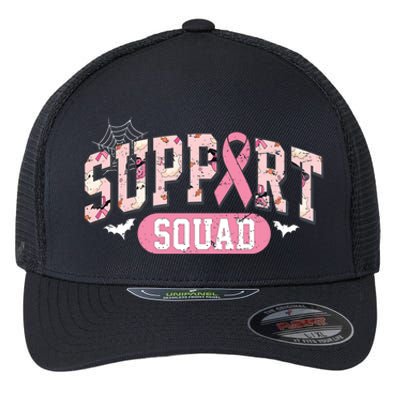 Halloween Support Squad Breast Cancer Pink Ribbon Flexfit Unipanel Trucker Cap