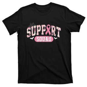 Halloween Support Squad Breast Cancer Pink Ribbon T-Shirt