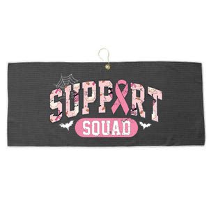 Halloween Support Squad Breast Cancer Pink Ribbon Large Microfiber Waffle Golf Towel