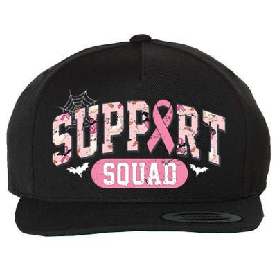 Halloween Support Squad Breast Cancer Pink Ribbon Wool Snapback Cap