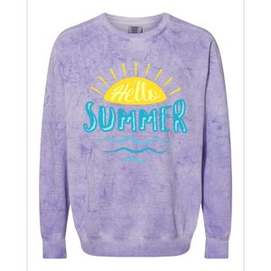 Hello Summer Sunset Colorblast Crewneck Sweatshirt